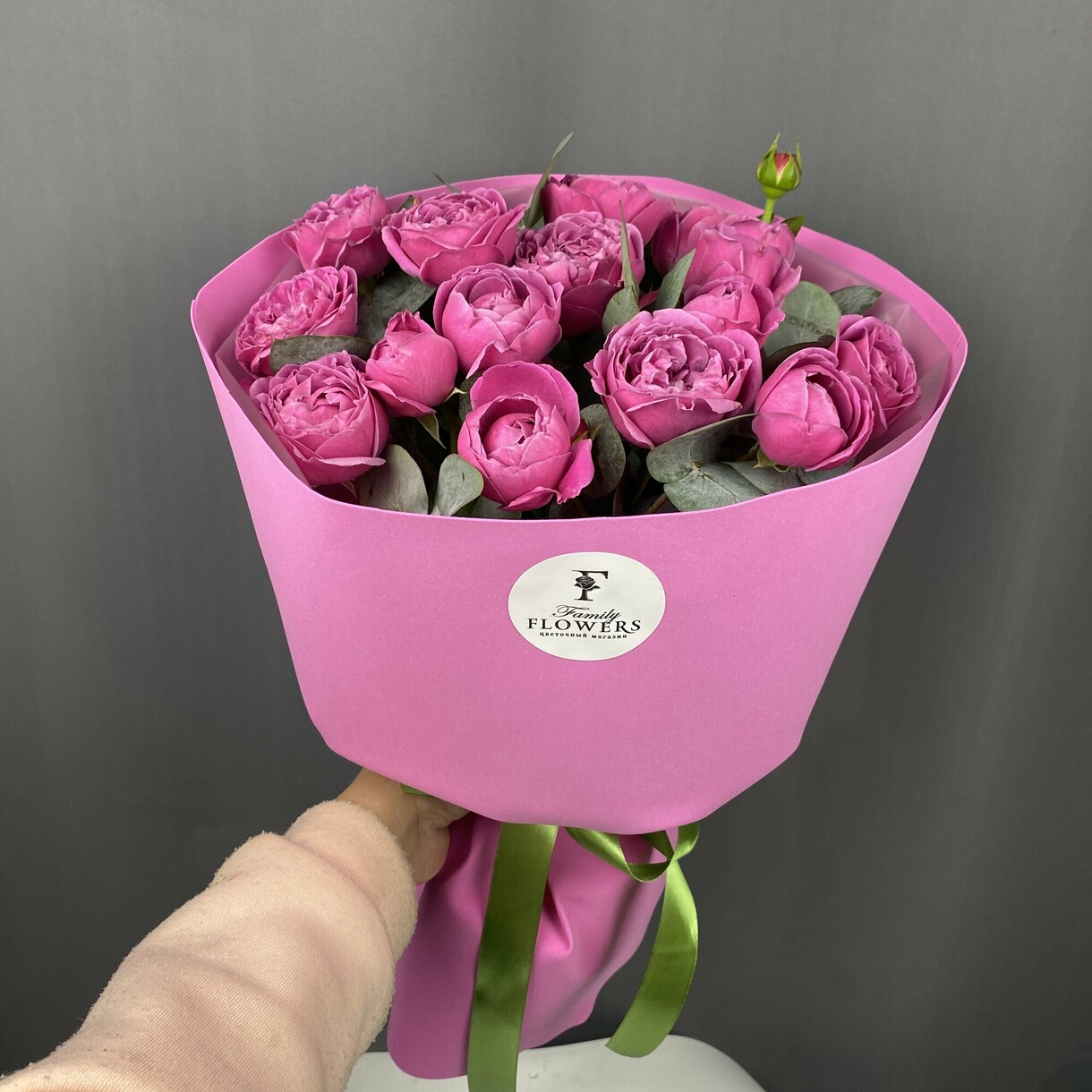 Букет из пионовидных роз «Мисти баблс»